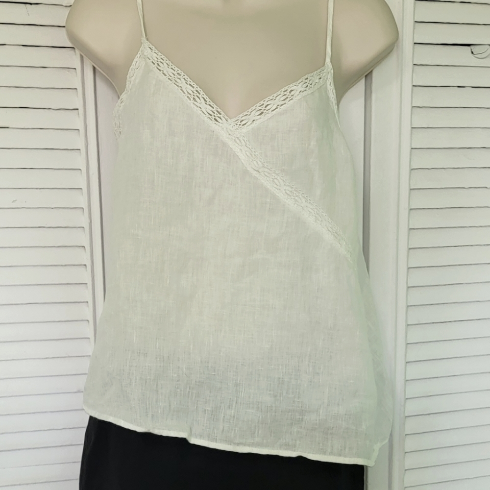 Zara spaghetti strap white top size Medium